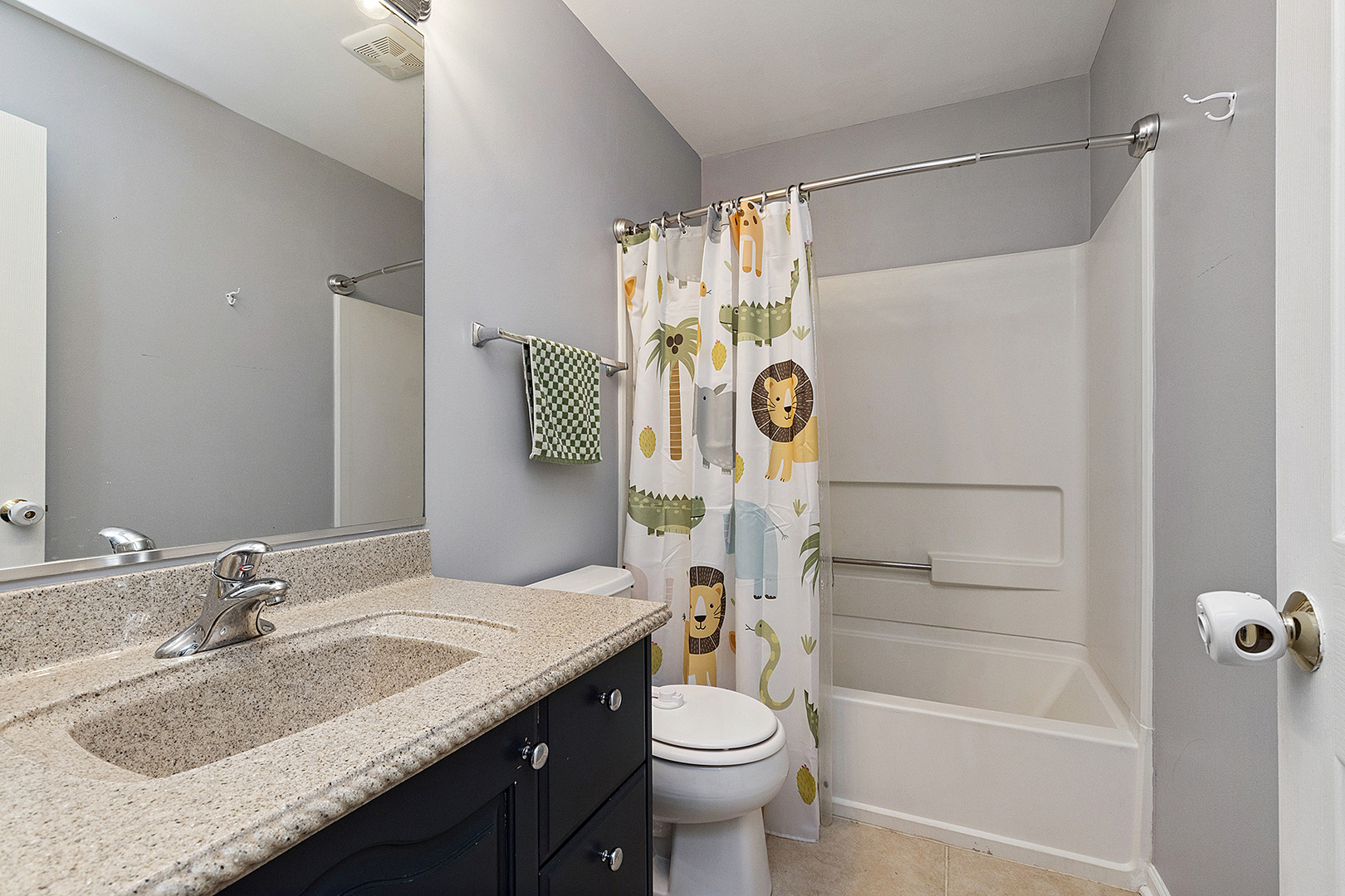 420 Wilshire Lane Bolingbrook, IL 60440 - Photo 24 of 41 a bathroom with a granite countertop sink and a mirror