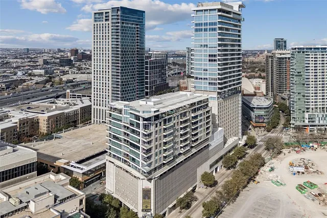 an aerial view of a building