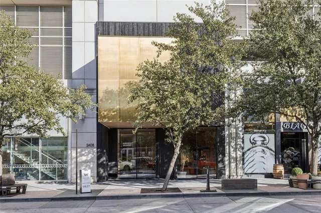 a front view of a building with street view