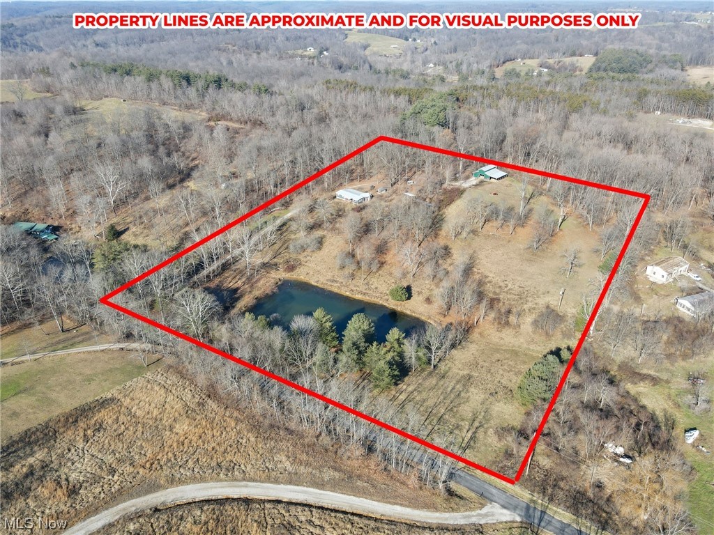 2106 Crabtree Road Albany, OH 45710 - Photo 44 of 50 Bird's eye view with approximate property lines and surrounding area
