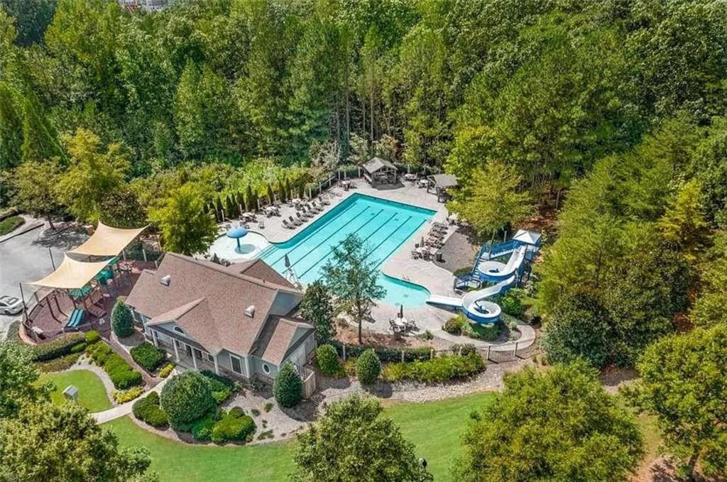 4965 Cheltenham Place Cumming, GA 30041 - Photo 43 of 47 an aerial view of a house with yard swimming pool and outdoor seating