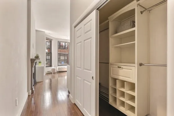 a view of a walk in closet
