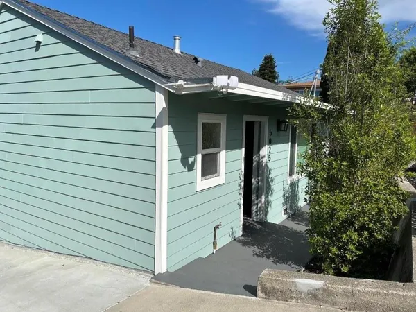a view of a house with a garage