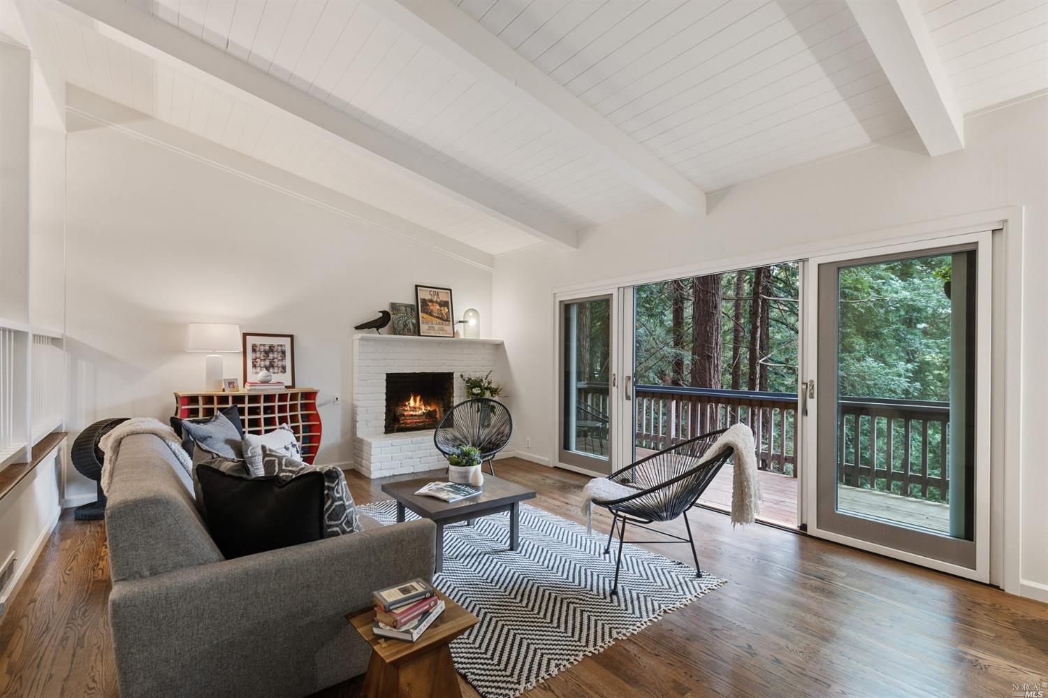 305 Marion Avenue Mill Valley, CA 94941 - Photo 1 of 1 a living room with furniture and a fireplace