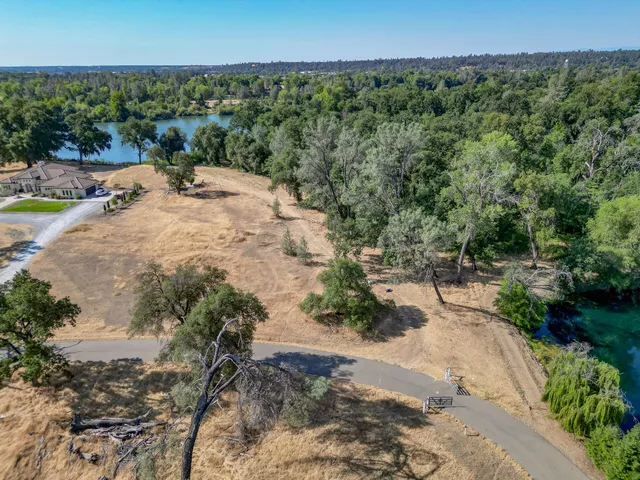 a view of a yard with an ocean