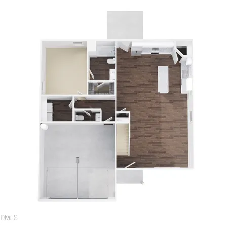 an empty room with a window