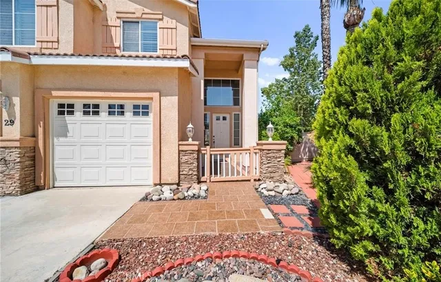 a view of a balcony with an outdoor space