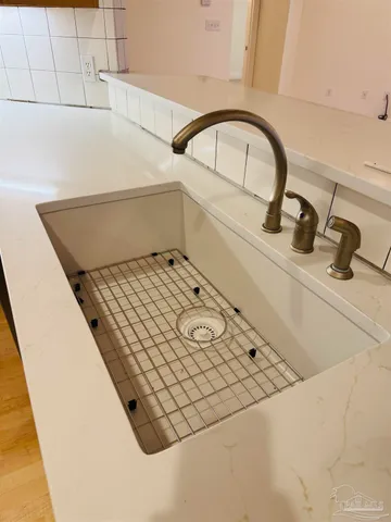 a view of wooden door