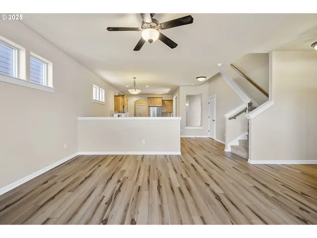 a view of kitchen with wooden floor