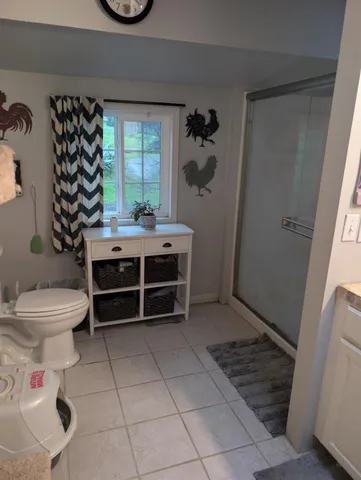 a bathroom with a toilet a sink and a window