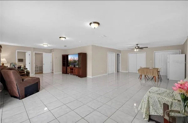 a living room with furniture and a couch