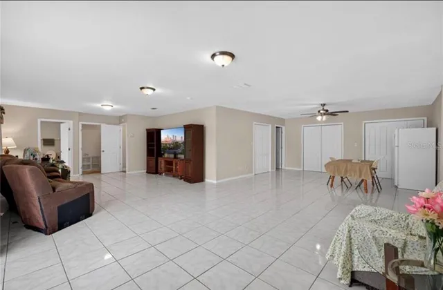 a living room with furniture and a couch