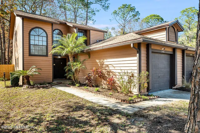 a front view of house with shower