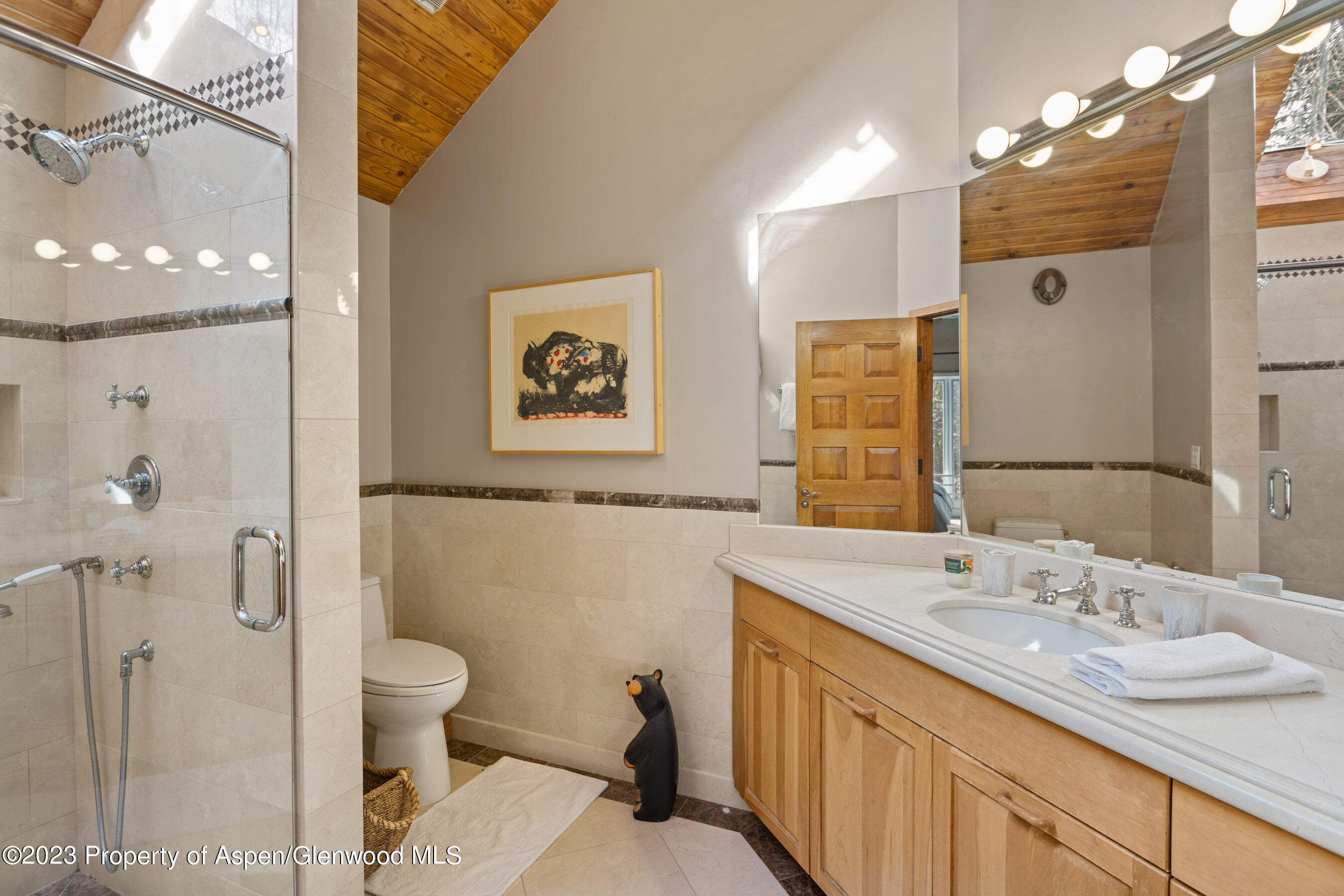 1402 Crystal Lake Road Aspen, CO 81611 - Photo 15 of 22 a bathroom with a sink a toilet and shower