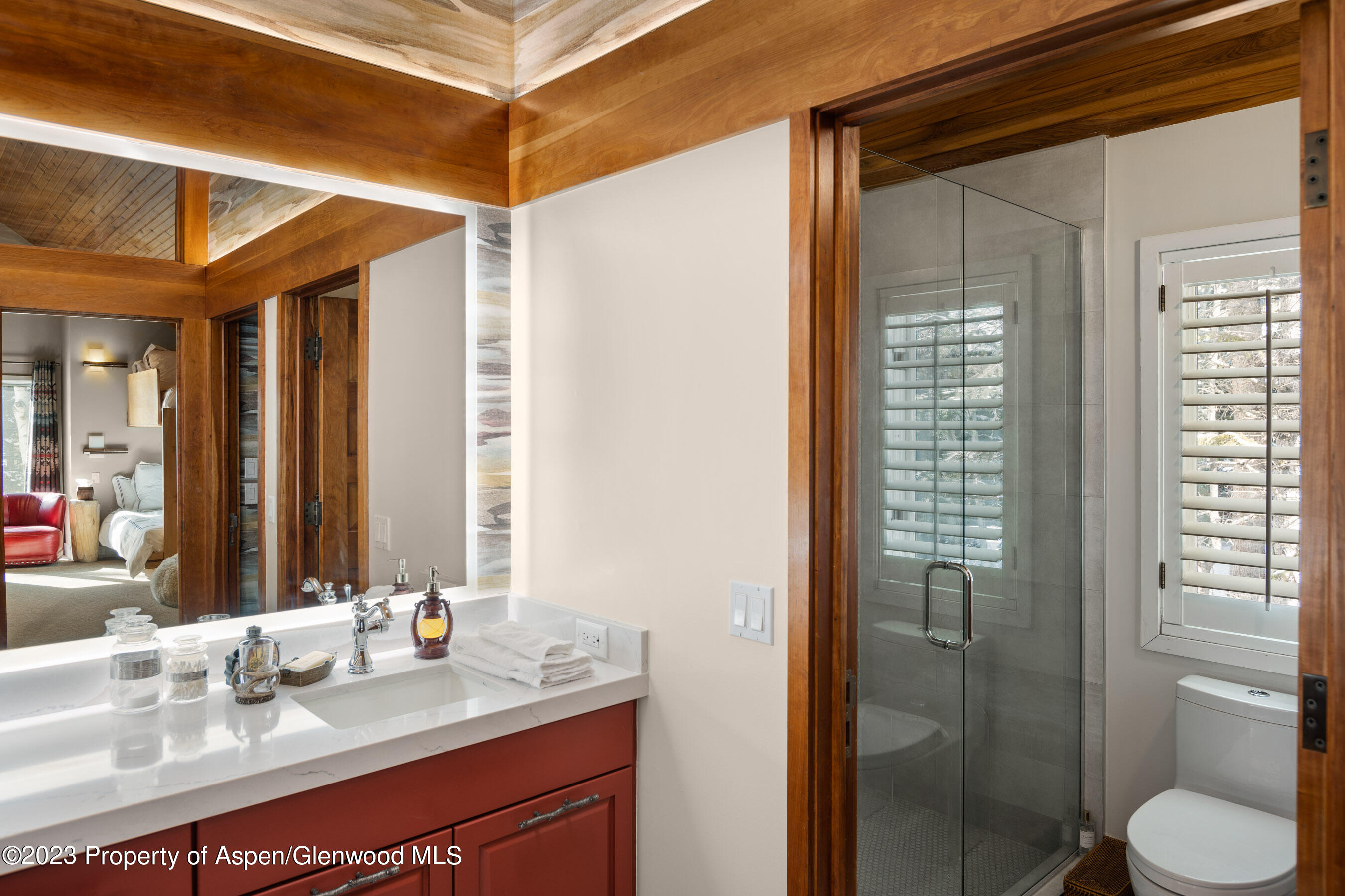 1402 Crystal Lake Road Aspen, CO 81611 - Photo 18 of 22 a bathroom with a sink toilet and shower
