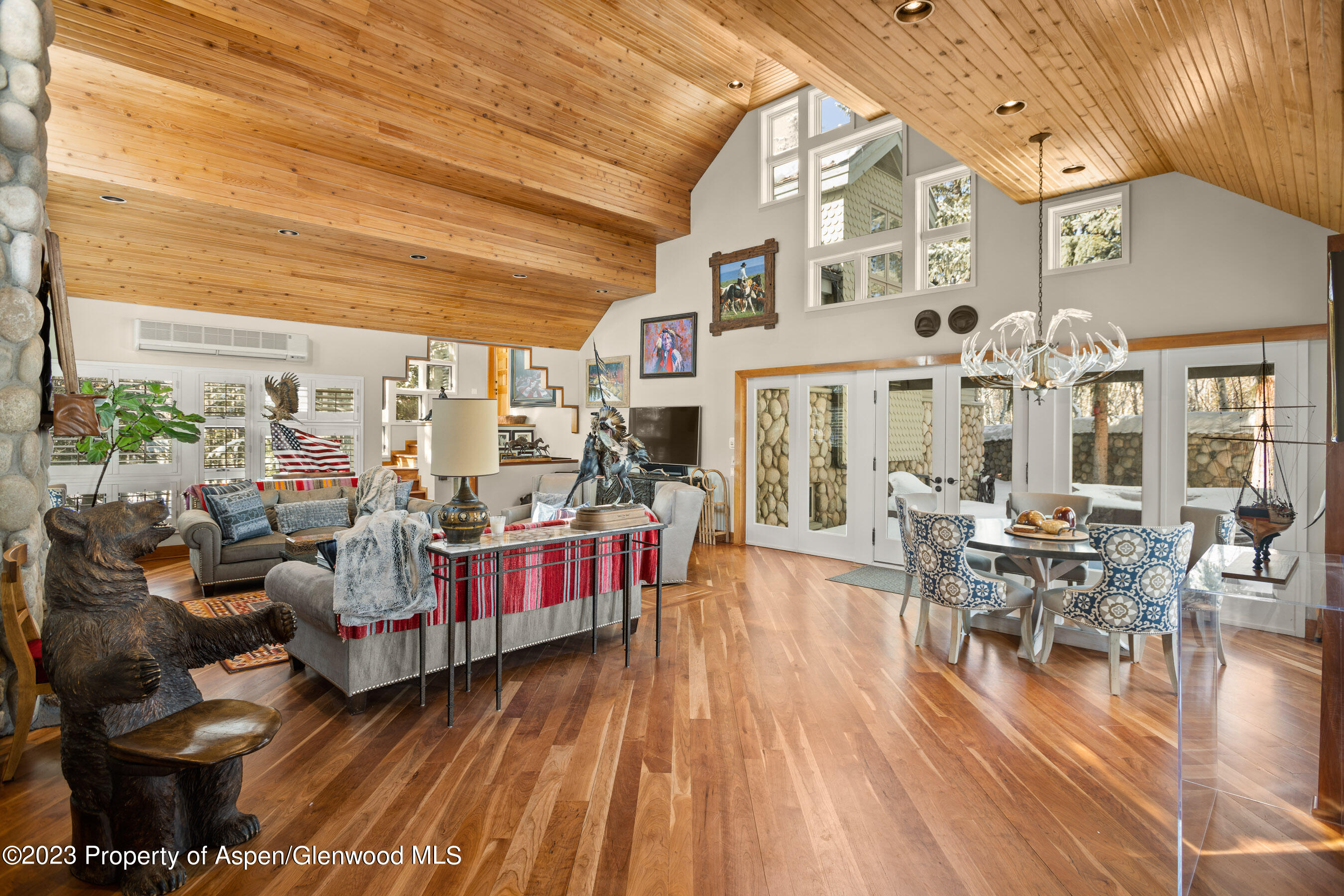 1402 Crystal Lake Road Aspen, CO 81611 - Photo 5 of 22 a living room with fireplace furniture and a large window