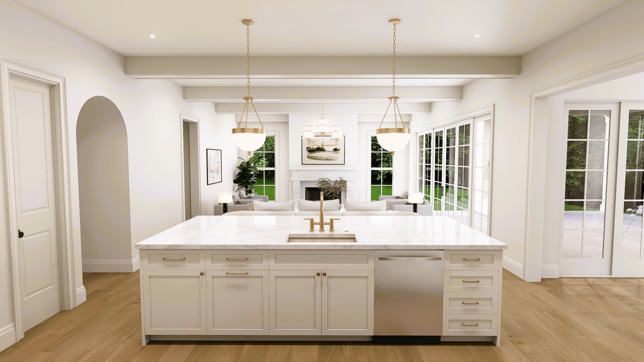 7020 Kinderhook Road Nashville, TN 37221 - Photo 12 of 37 a bathroom with a granite countertop sink a mirror and shower