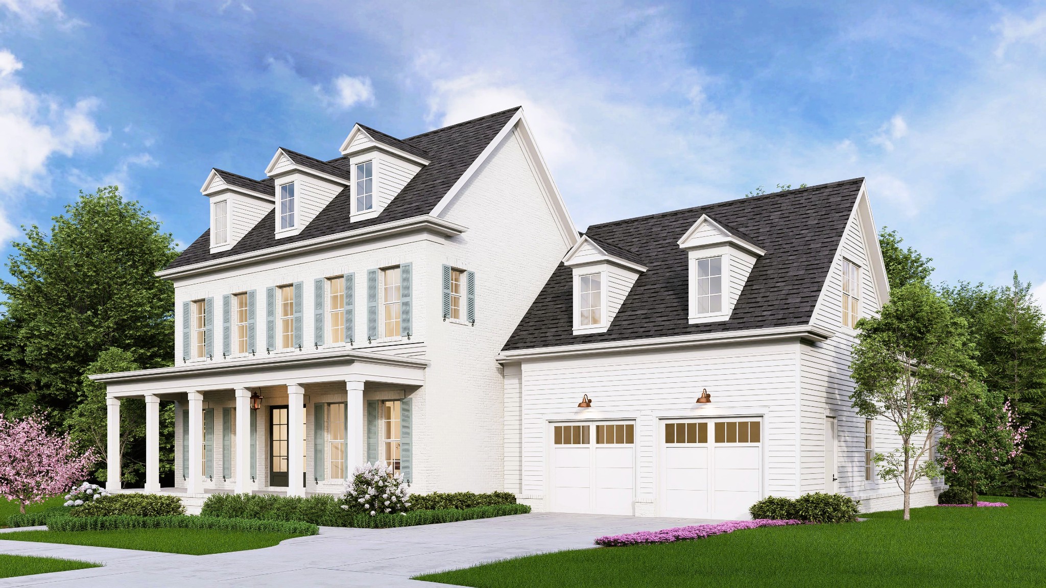 7020 Kinderhook Road Nashville, TN 37221 - Photo 2 of 37 a front view of a house with a yard and garage