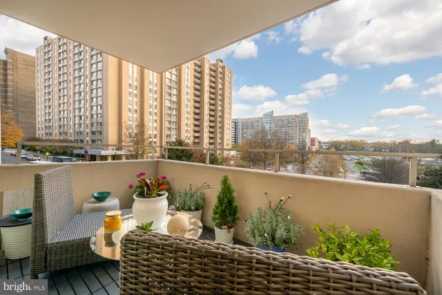 a outdoor view with a sitting space