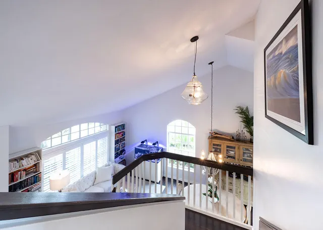 a view of a living room and dining room