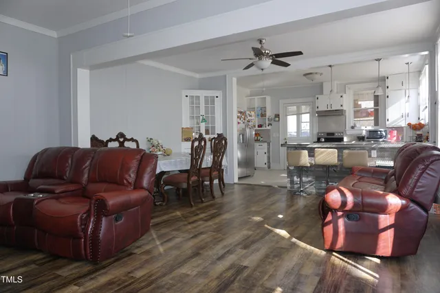 a living room with furniture