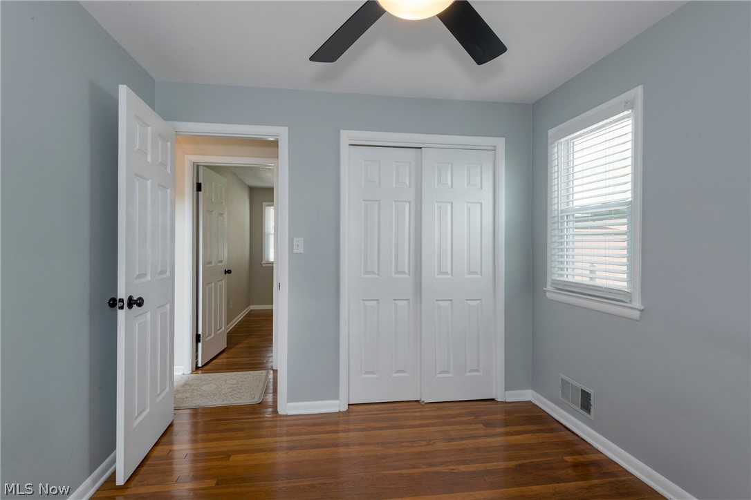 13175 McCracken Road Cleveland, OH 44125 - Photo 21 of 48 Bedroom with ceiling fan and dark hardwood / wood-style floors