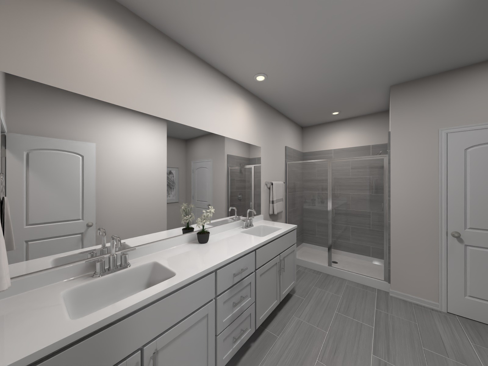 1294 Bluffton Circle Clarksville, TN 37043 - Photo 6 of 9 a bathroom with a double vanity sink mirror and shower