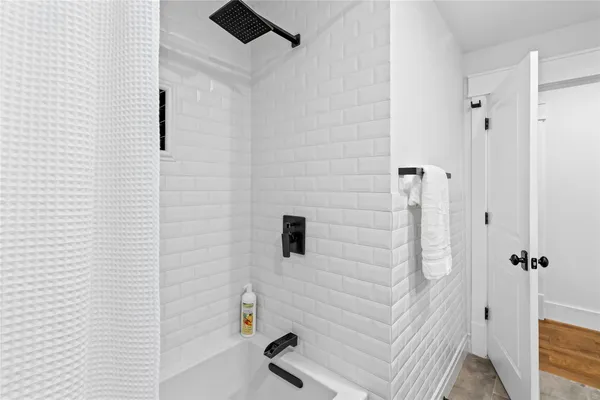 a bathroom with a shower