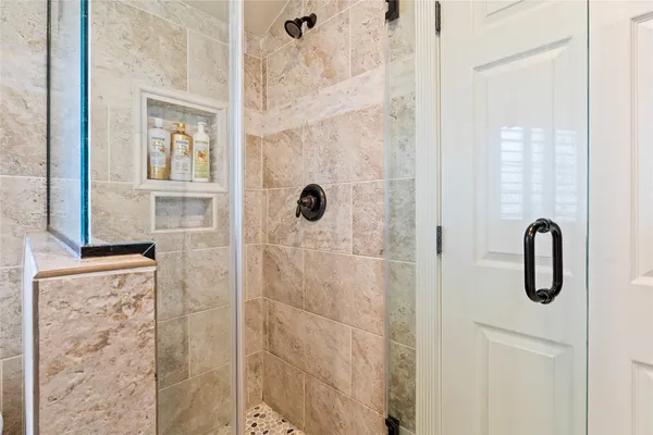 a bathroom with a shower