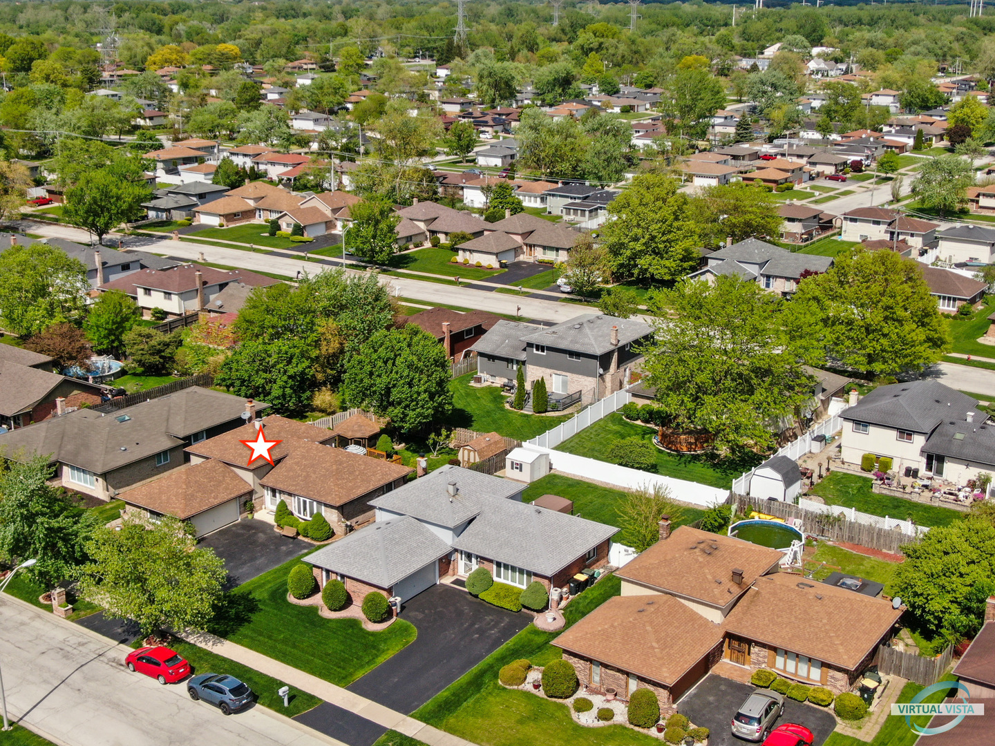 19205 Ada Street Lansing, IL 60438 - Photo 15 of 15 an aerial view of residential houses with outdoor space and street view