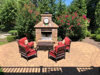 a outdoor space with a seating space