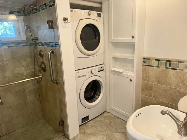 a view of a wooden deck