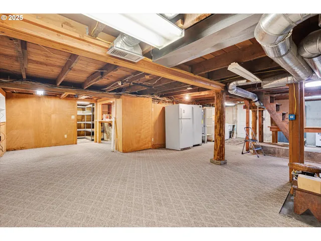 a view of balcony with wooden floor