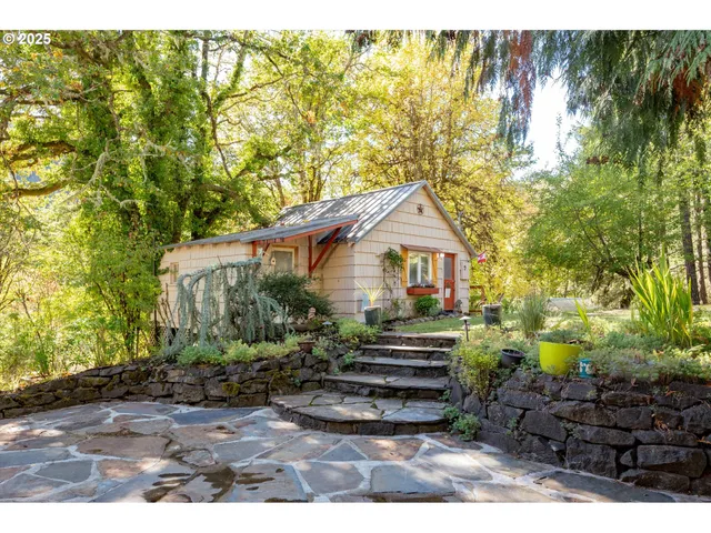 a view of a backyard