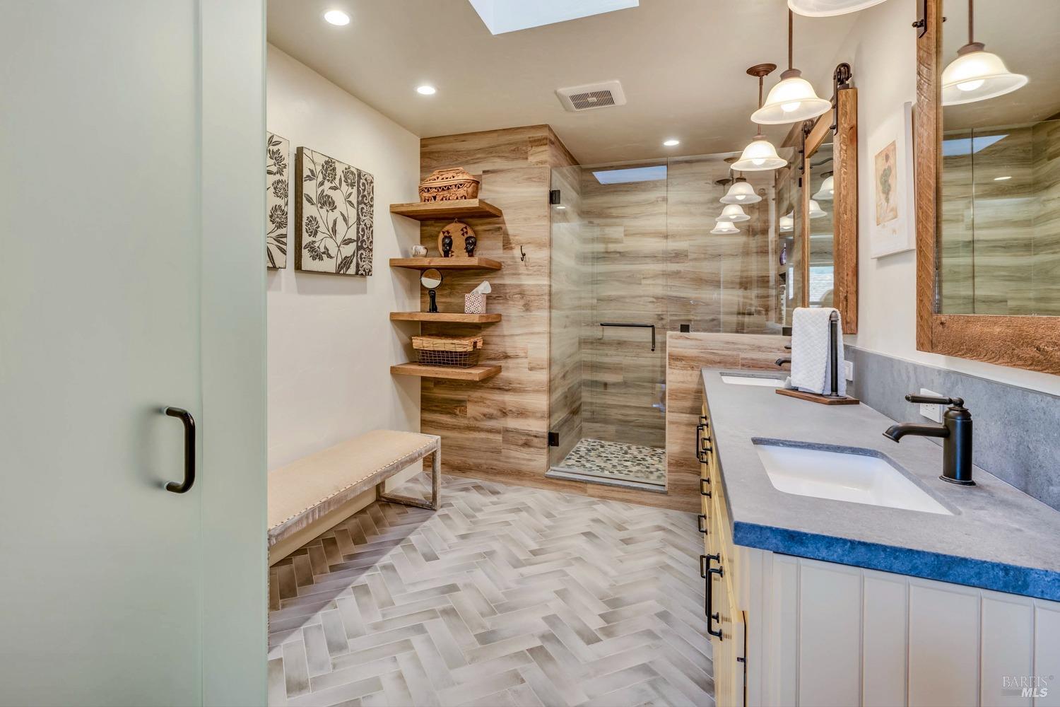 1389 Canyon Road Geyserville, CA 95441 - Photo 19 of 48 a bathroom with a sink and a shower