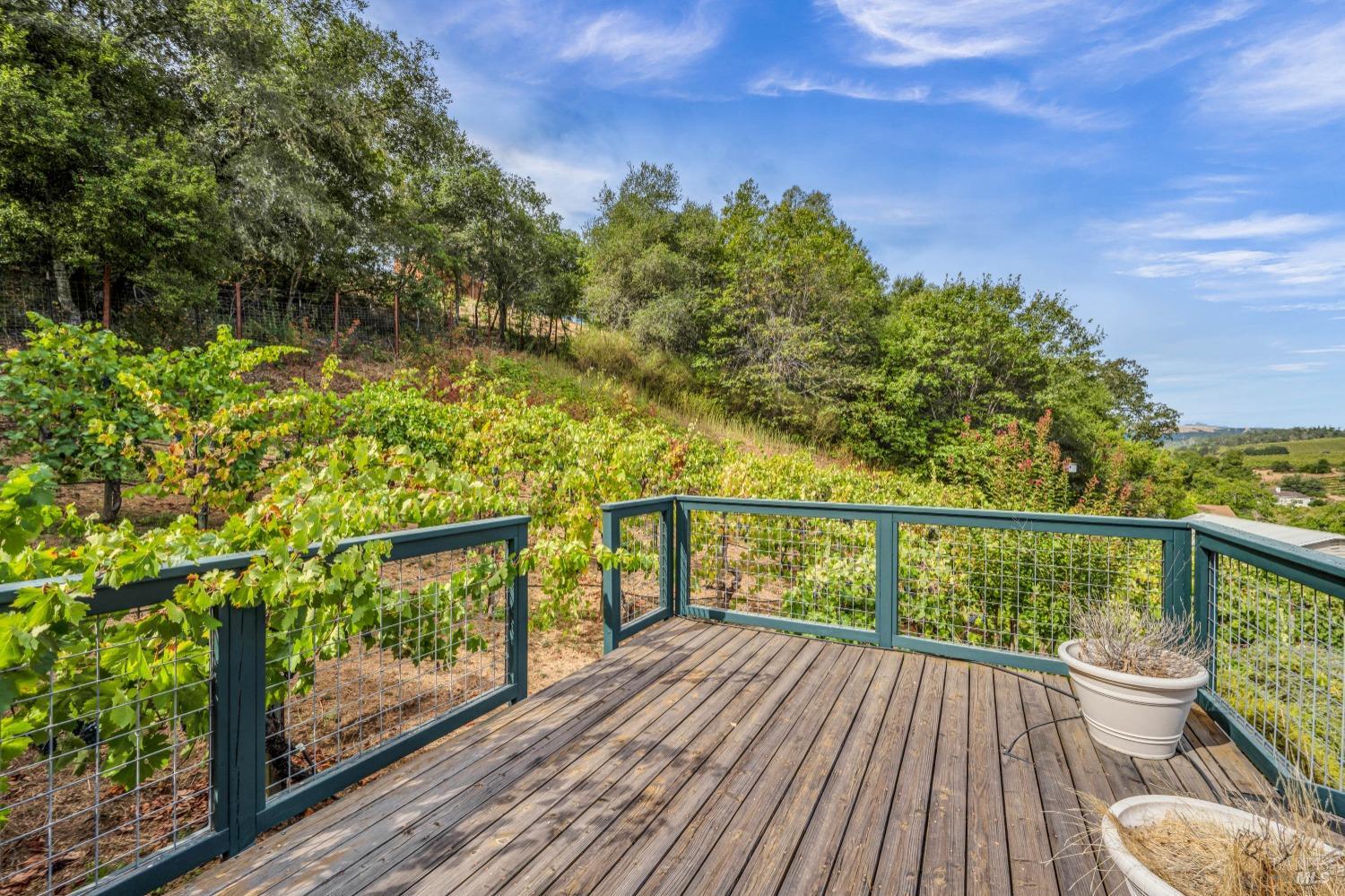 1389 Canyon Road Geyserville, CA 95441 - Photo 39 of 48 a view of balcony with wooden floor and outdoor seating