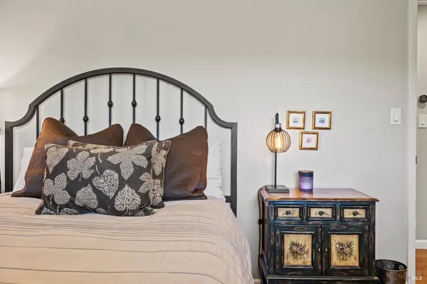 a backyard of a house with lots of green space