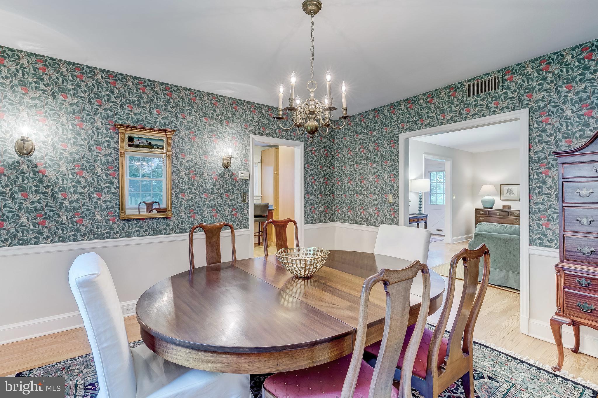 5704 Kenmore Road Baltimore, MD 21210 - Photo 8 of 30 a view of a dining room with furniture and a chandelier