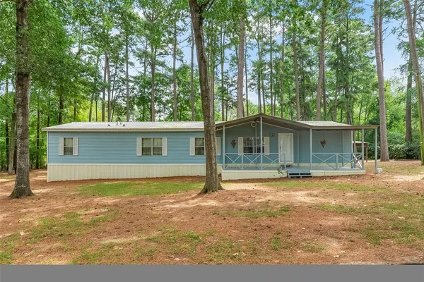 a view of a house with backyard and trees