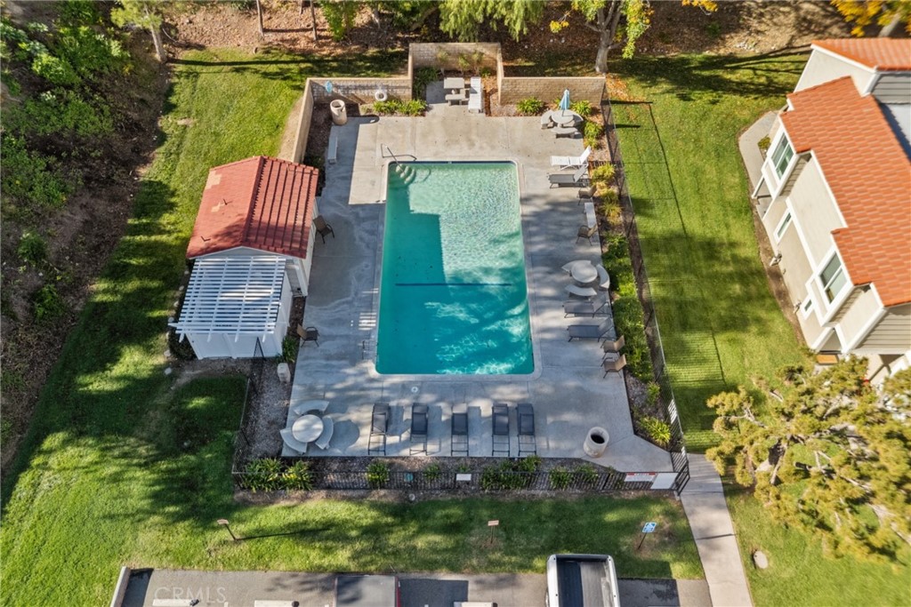 31363 The Old Road, Unit A Castaic, CA 91384 - Photo 40 of 43 an aerial view of a house with a garden statue