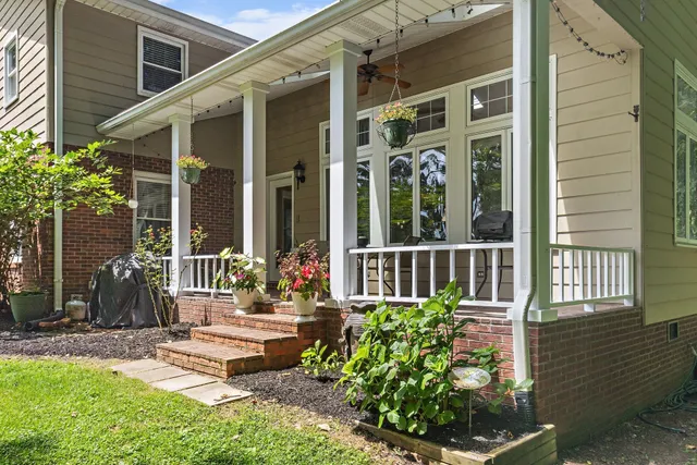 a house view with a garden space