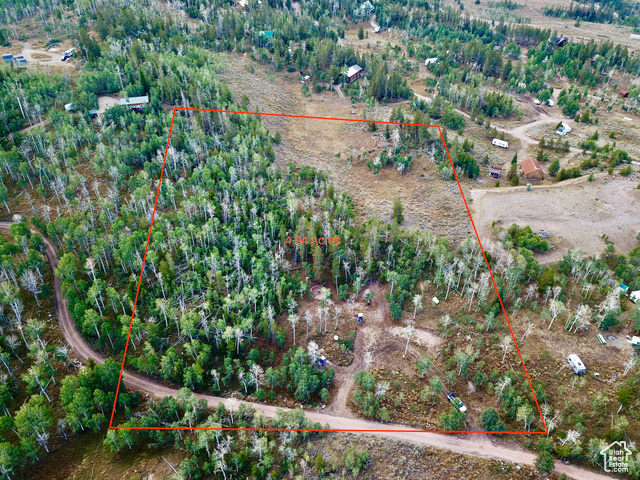 4518 Alpine Road Evanston, UT 82930 - Photo 1 of 10 Aerial view of sparsely populated area featuring property parcel outlined