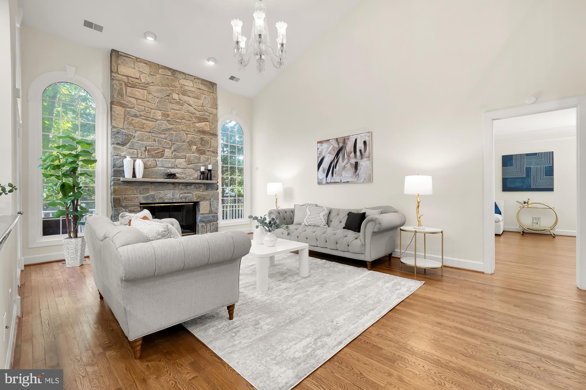 8909 Bells Mill Road Potomac, MD 20854 - Photo 13 of 71 Great room with fireplace