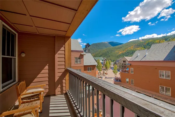 a view of a balcony with an outdoor space
