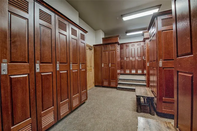 a view of a building with a street