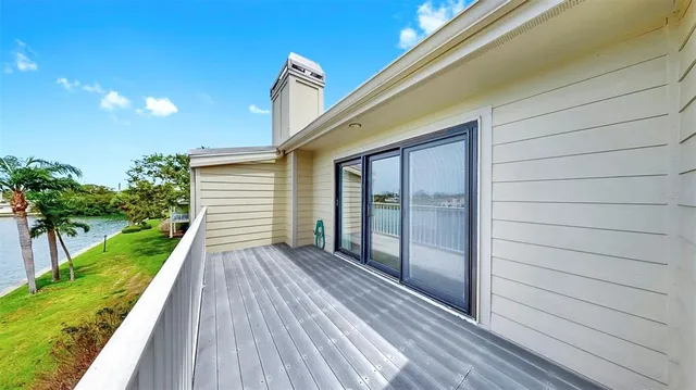 a view of a lake with a building in the background