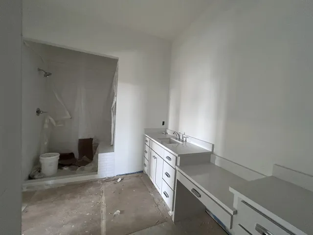 a bathroom with a sink and a toilet