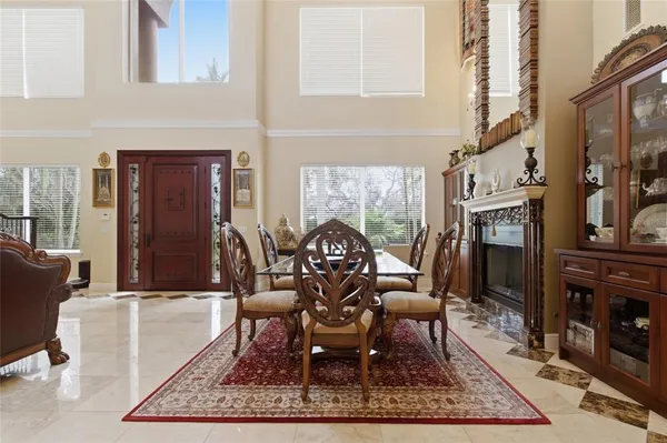 a living room with furniture and a couch
