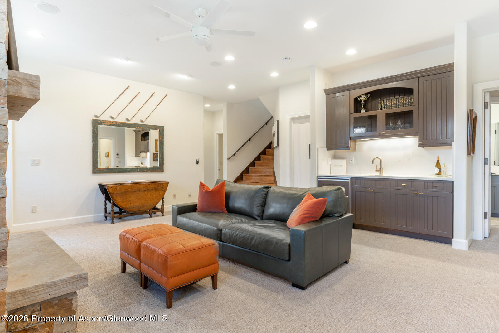 36 Pinnacle Point Edwards, CO 81632 - Photo 27 of 43 a living room with furniture kitchen view and a fireplace
