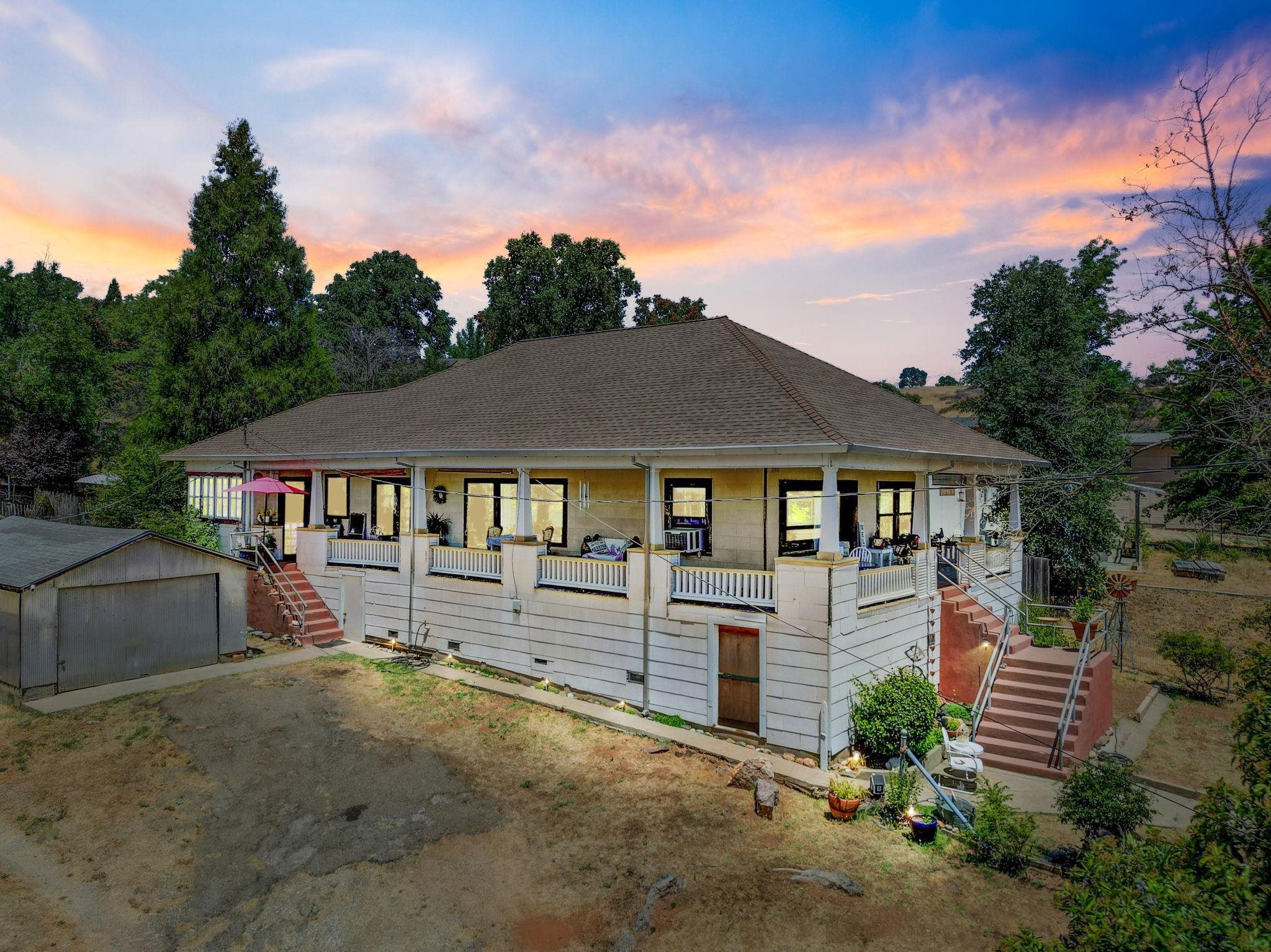 front view of a house with a yard